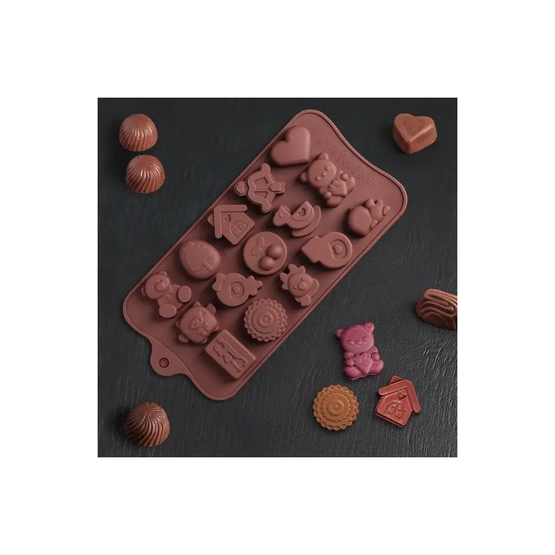 Форма для выпечки, Прямоугольная, 15 яч., 11 см x 14 см, 1 шт, изображение 8