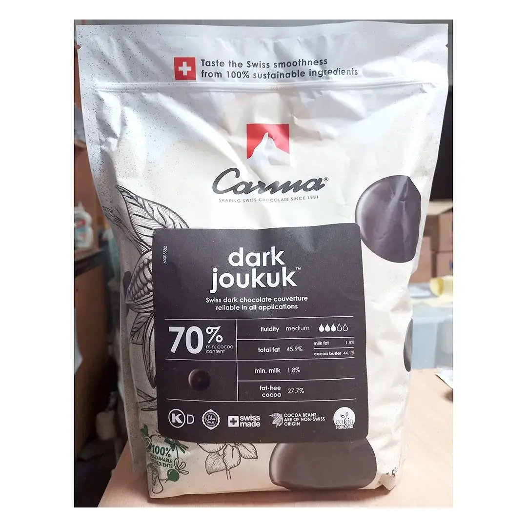 Шоколад горький швейцарский CARMA Dark Joukuk 70% - 1,5 кг в каллетах, изображение 3