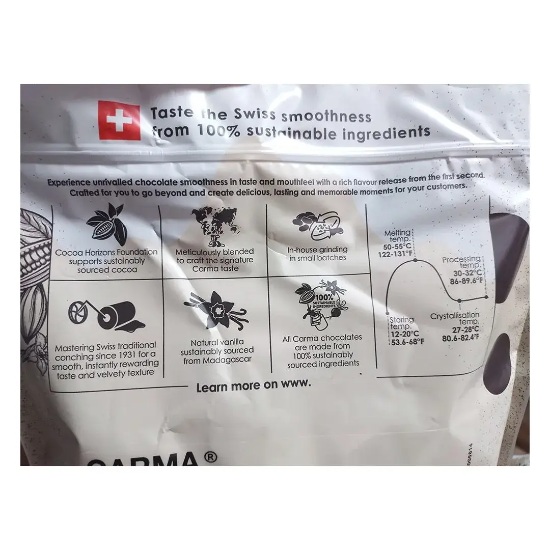 Шоколад горький швейцарский CARMA Dark Joukuk 70% - 1,5 кг в каллетах, изображение 5