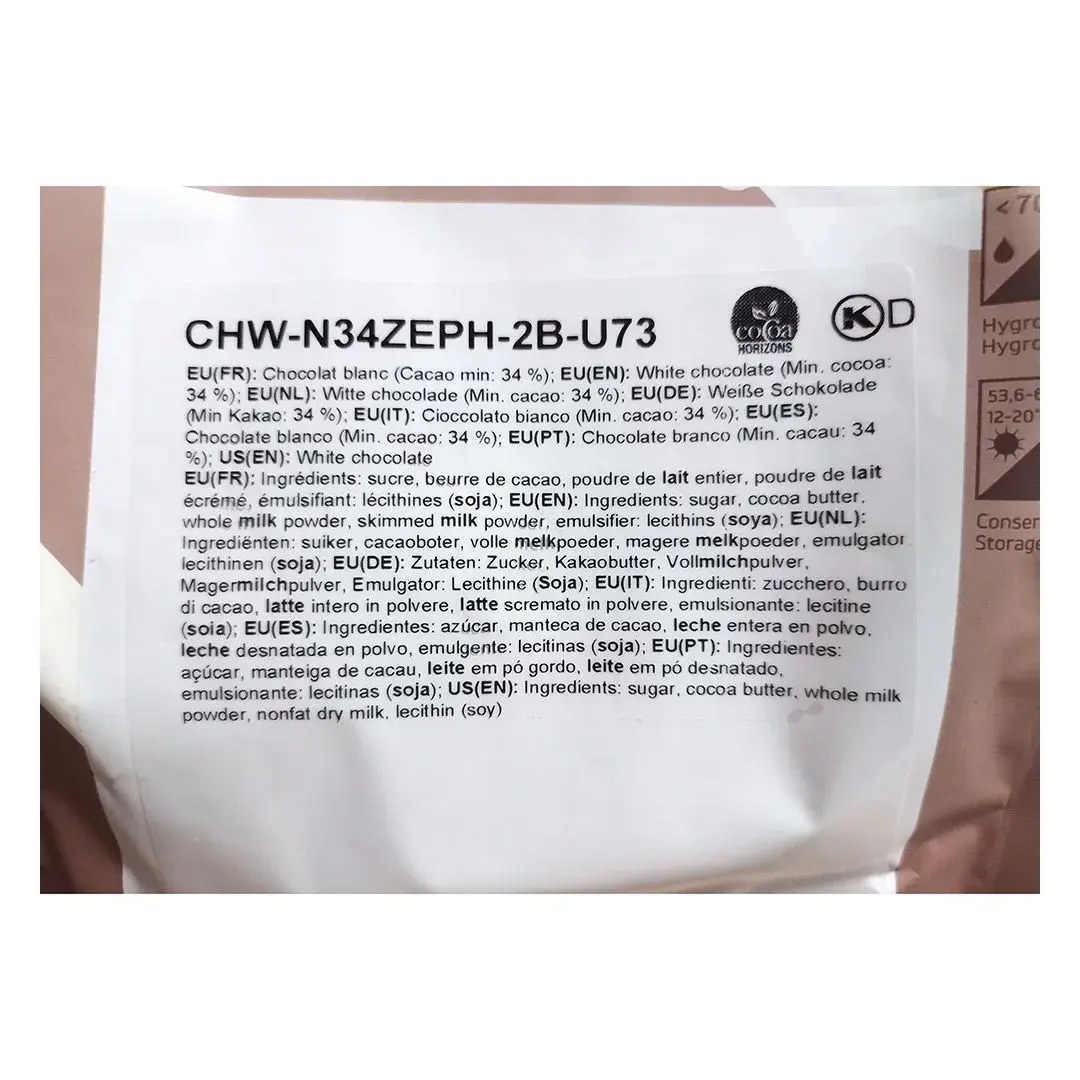 Шоколад белый Cacao Barry Zephyr (Франция) 34% - 1 кг в каллетах, изображение 2