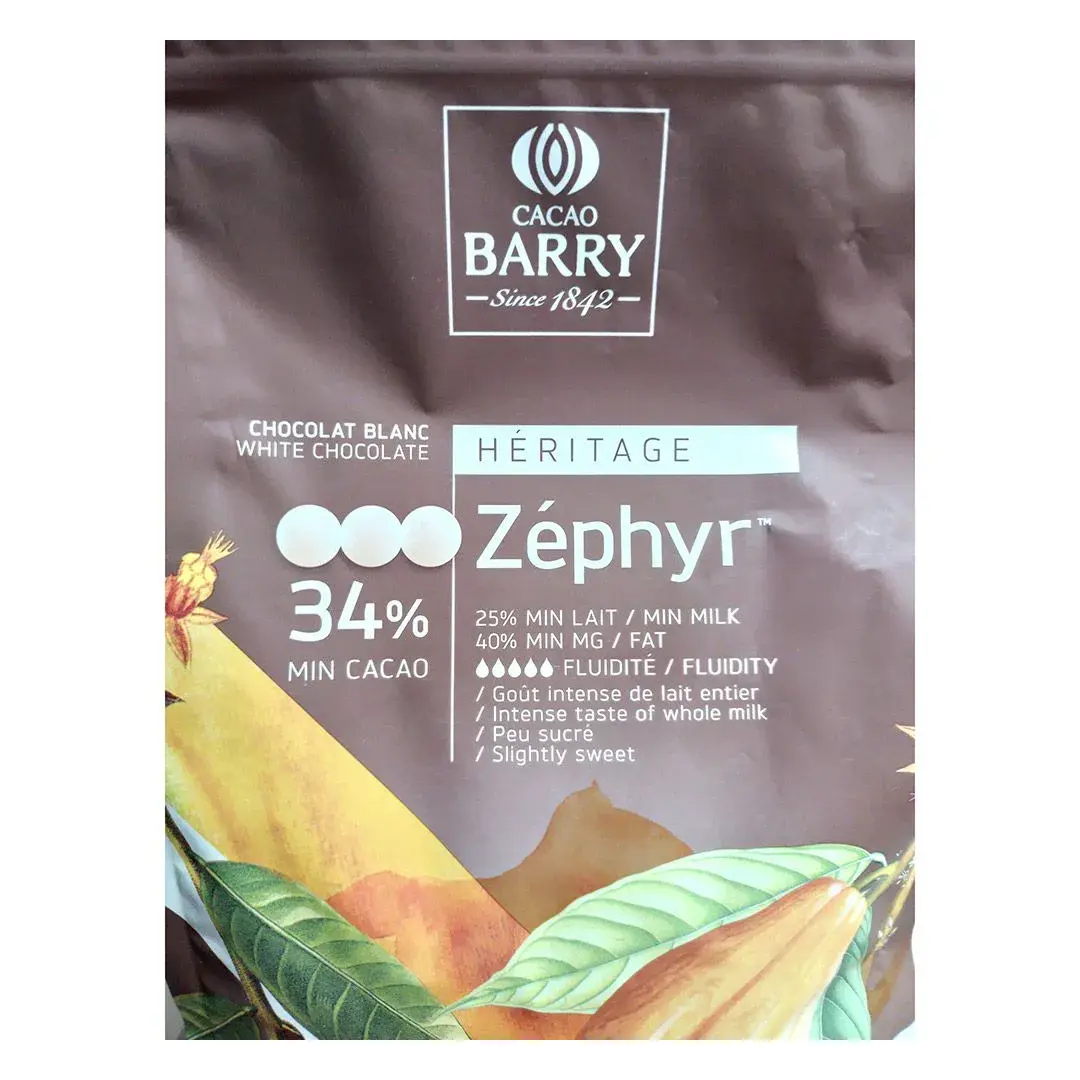 Шоколад белый Cacao Barry Zephyr (Франция) 34% - 1 кг в каллетах, изображение 6