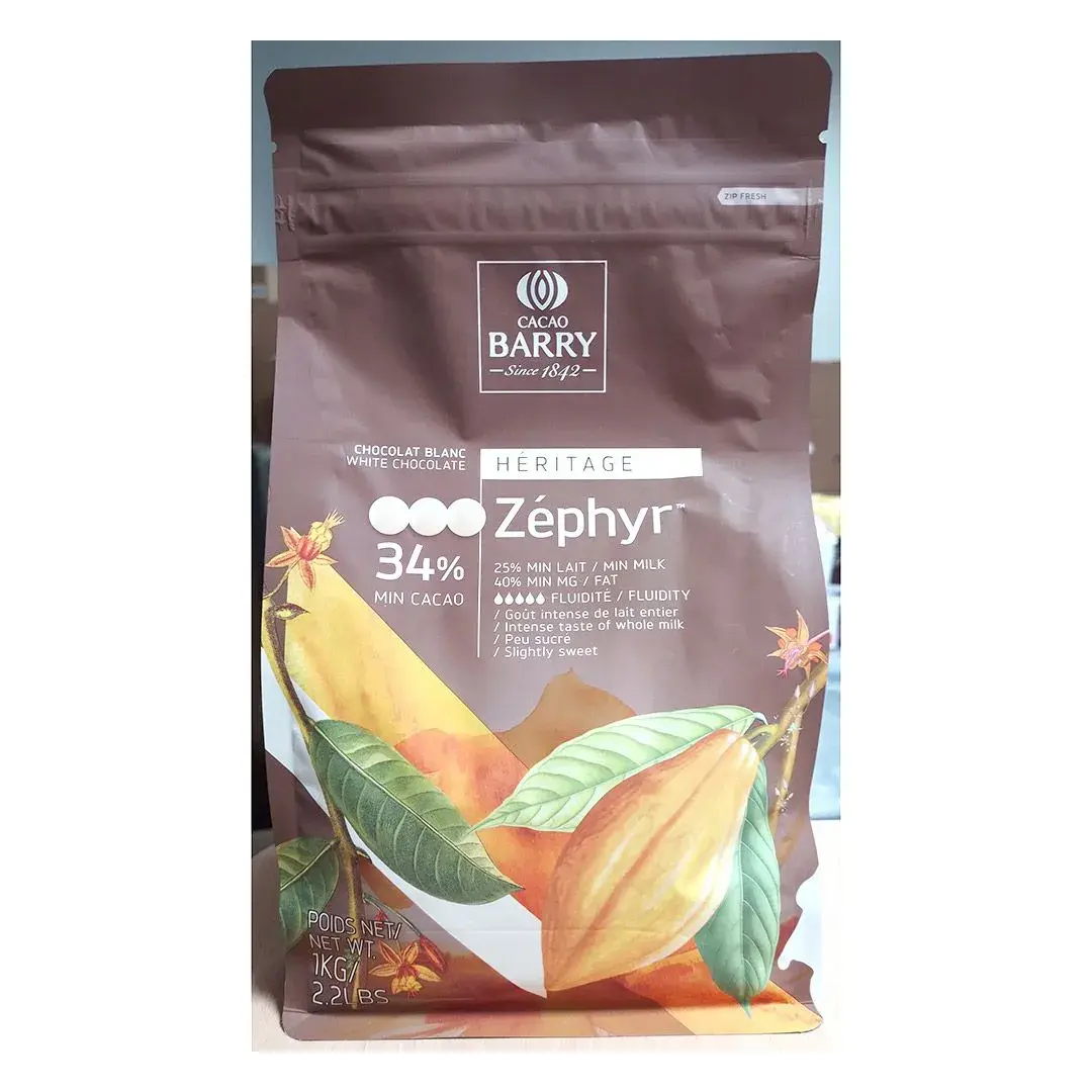 Шоколад белый Cacao Barry Zephyr (Франция) 34% - 1 кг в каллетах, изображение 4