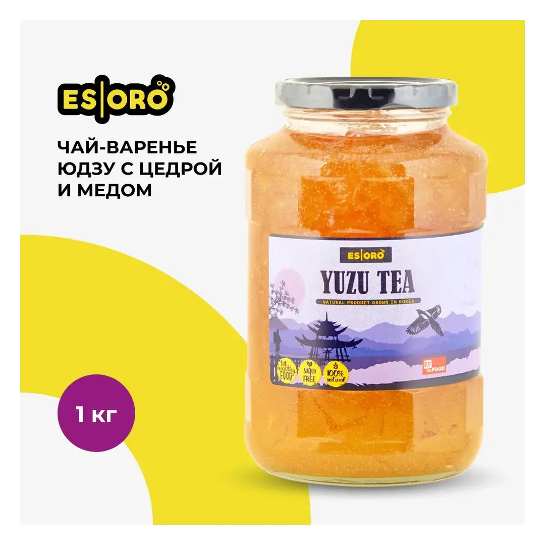Варенье с цедрой цитруса Юдзу и мёдом "Юзу Чай", ESORO, Корея,1000 гр.