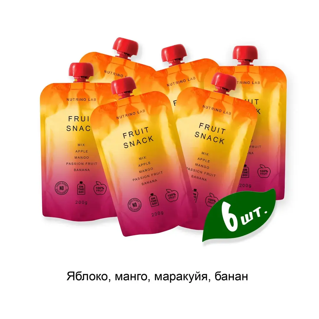 Nutrino Lab Пюре фруктовое Яблоко, манго, маракуйя, банан 200 гр*6