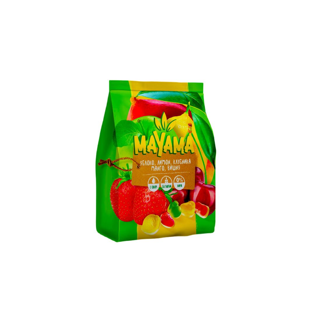 Жевательный мармелад с соком манго, клубники, лимона, вишни, яблок /Mayma/ 250 г
