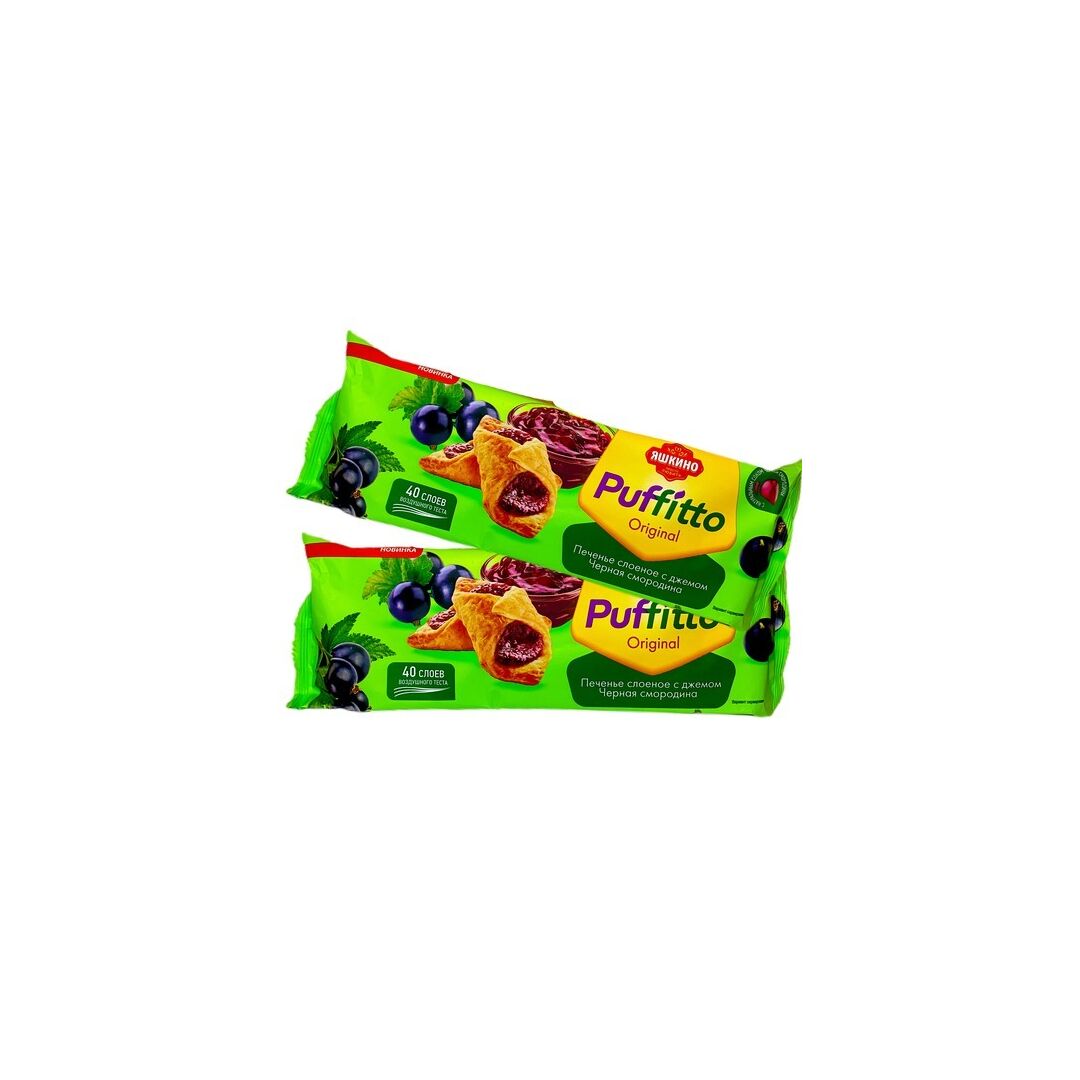 Печенье слоеное "Puffitto" /c начинкой "Черная смородина"/ 2штх125г