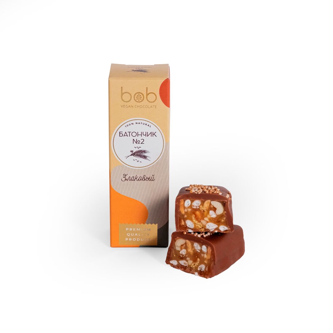 Батончик глазированный  злаковый полезный натуральный  bob 49 г, изображение 2