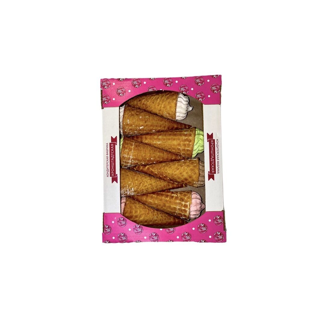 Зефир в вафельном рожке "АССОРТИ" со вкусом малины, пломбира, яблока и шоколада/КФ "Кронштадтская"/360г, изображение 2