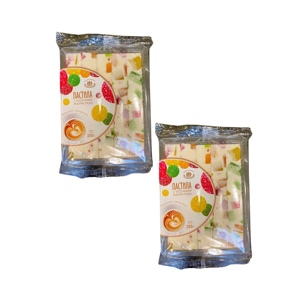 Пастила с КУСОЧКАМИ МАРМЕЛАДА / КФ "КРОНШТАДТСКАЯ"/ 2шт. Х 250г, изображение 2