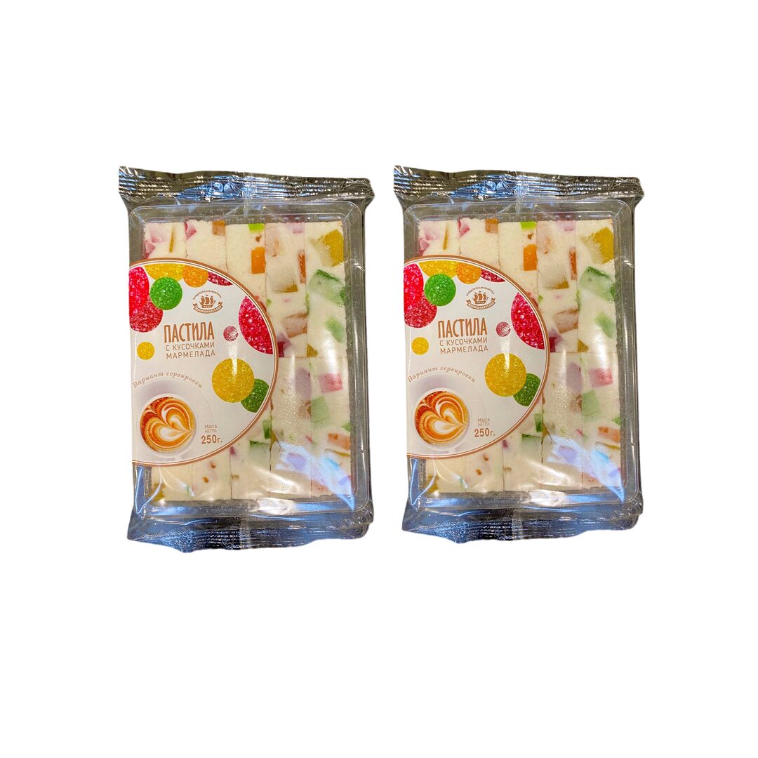 Пастила с КУСОЧКАМИ МАРМЕЛАДА / КФ "КРОНШТАДТСКАЯ"/ 2шт. Х 250г, изображение 3