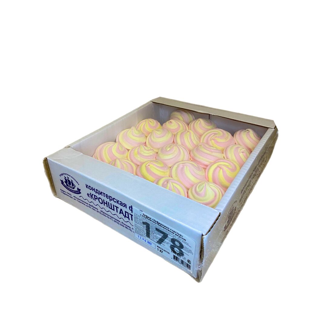 Зефир "Зефиркино счастье" с КЛУБНИЧНО-БАНАНОВЫМ вкусом /КФ "Кронштадтская"/1 кг, изображение 3