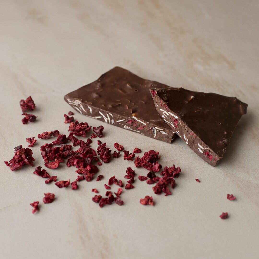 Натуральный весовой шоколад без рафинированного сахара темный bob "Вишня и лепестки миндаля" подарочный набор из 5 шт, изображение 3