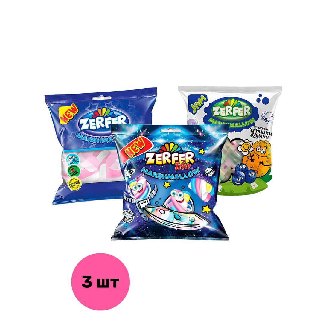 Маршмеллоу Zerfer /АССОРТИ/ 3шт Х 90г