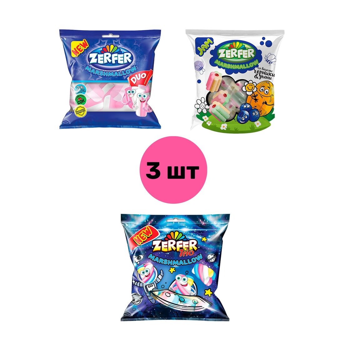 Маршмеллоу Zerfer /АССОРТИ/ 3шт Х 90г, изображение 2