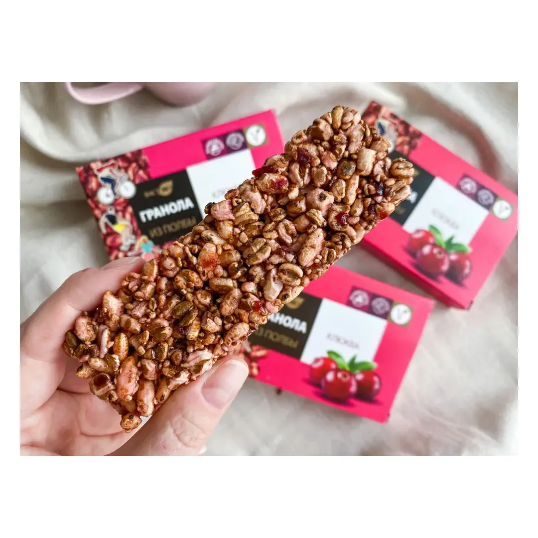 Батончики козинаки гранола из полбы. Ассорти 3 вкуса 6 штук. Без сахара( с сухофруктами, какао, клюквой), 150 г, изображение 3