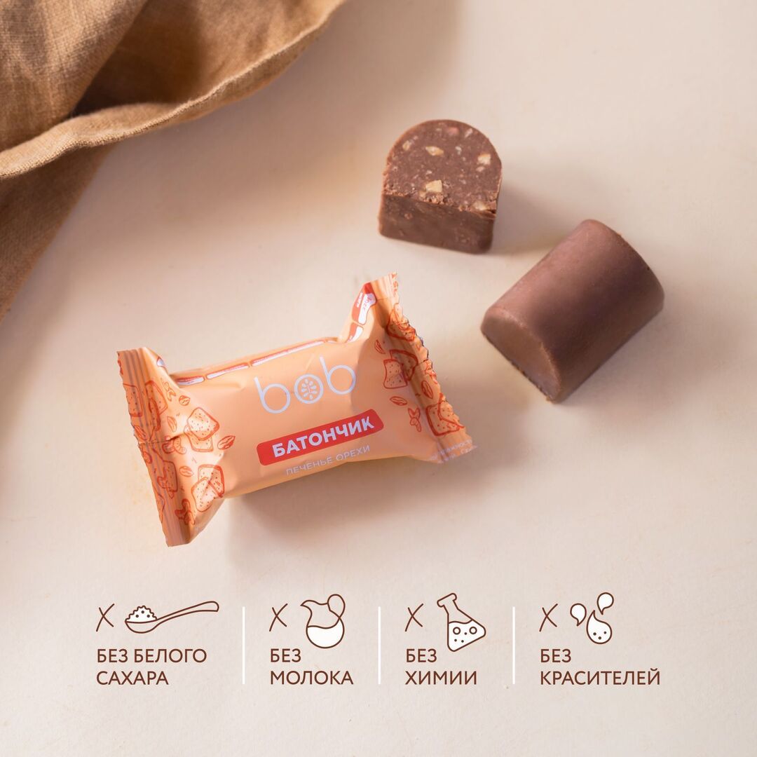 Темный батончик с печеньем и орехами набор из 18 шт, изображение 2