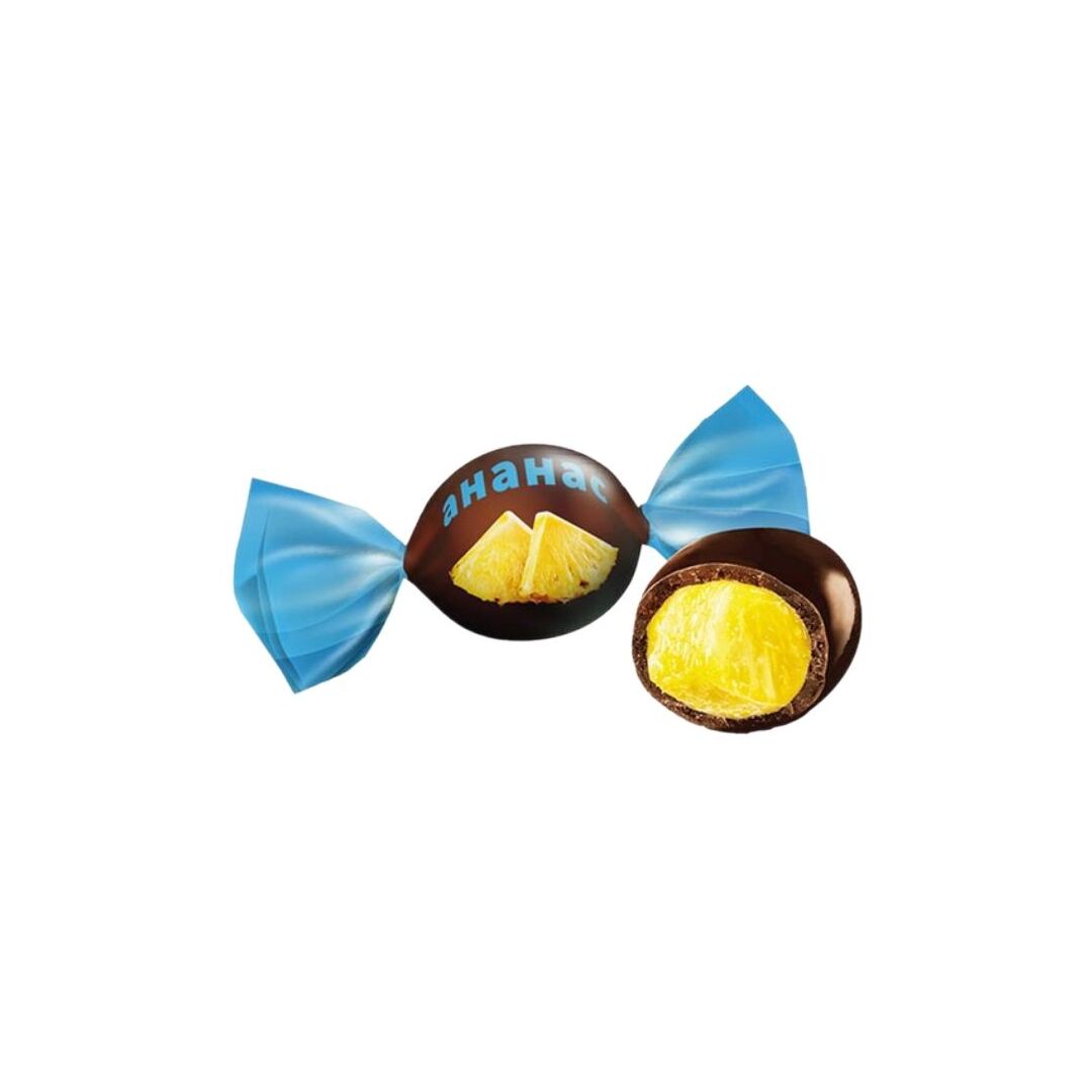 Конфеты АНАНАС в темной шоколадной глазури (упаковка 0,5 кг), изображение 2