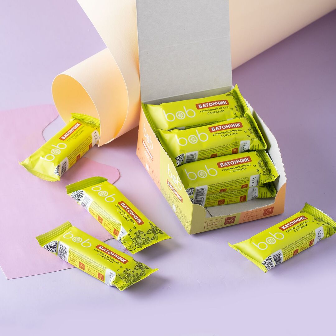 Батончик глазированный Гречишный кранч c орехами и злаками 12 шт, изображение 3