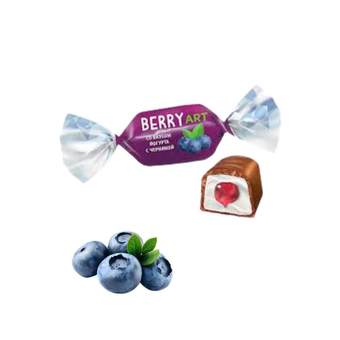 Конфеты желейные глазированные "BerryArt" со вкусом йогурта и черники (упаковка 0,5 кг), изображение 2