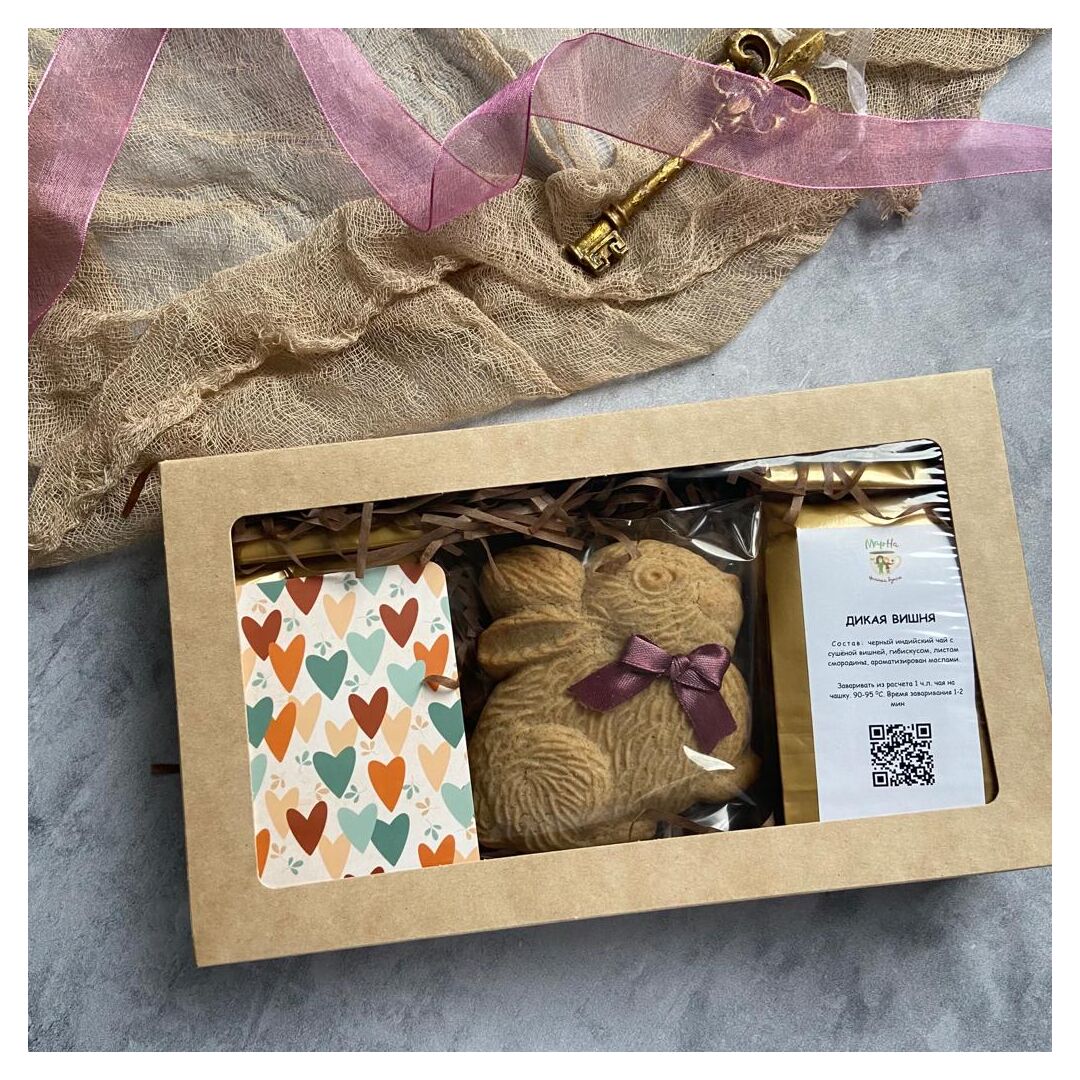 Печатный пряник Кролик с чаем (вкусный подарочный набор), изображение 2