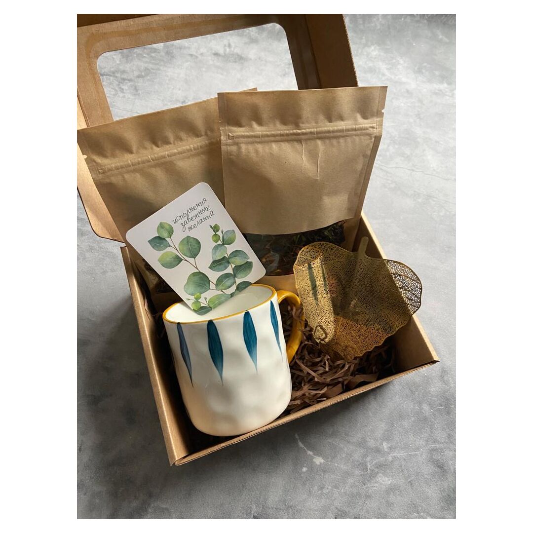 Подарочный набор с керамической кружкой и чаем, изображение 2