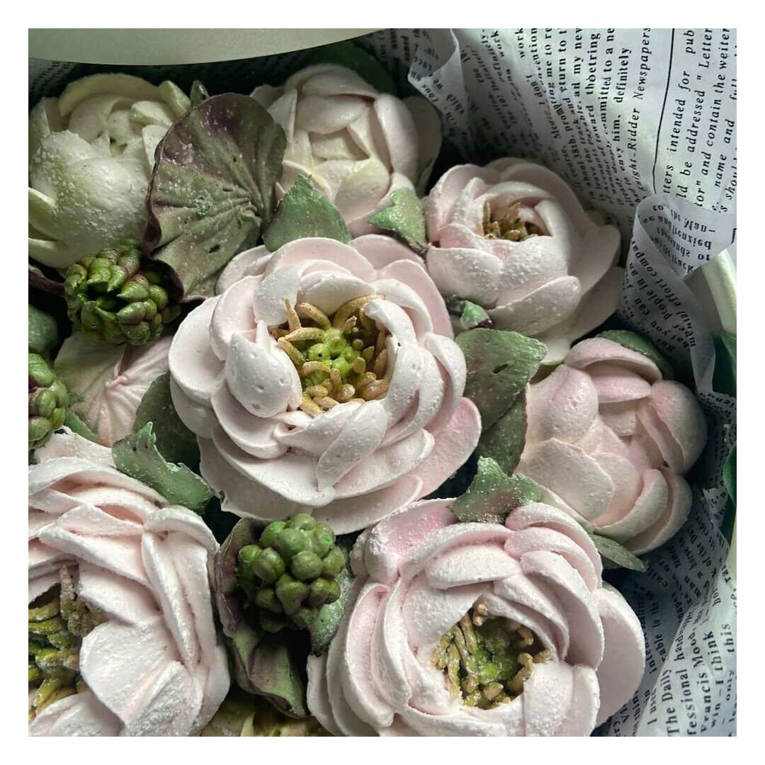 Съедобный букет из зефира (яблочный) Пионы, изображение 4