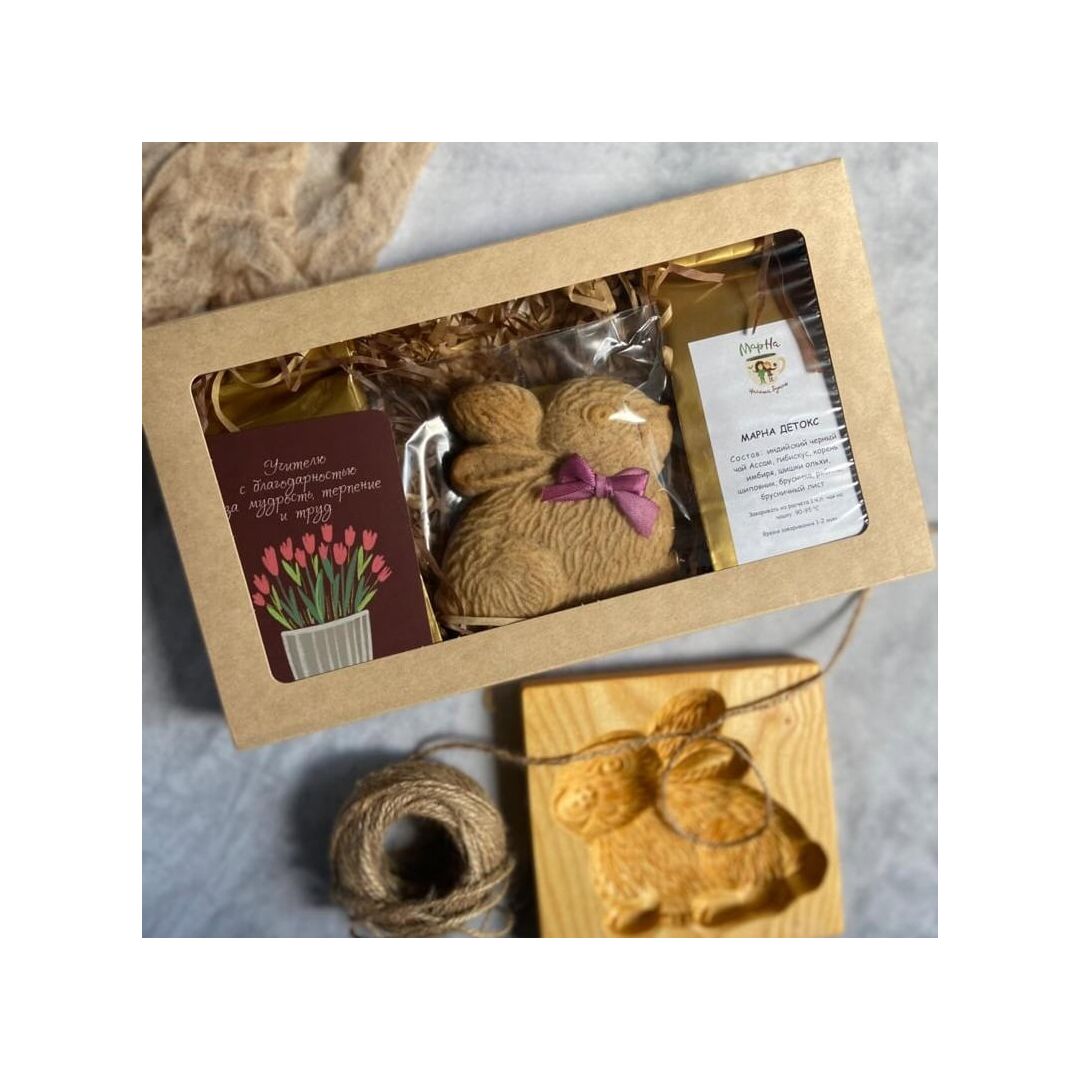 Печатный пряник Кролик с чаем (вкусный подарочный набор), изображение 4