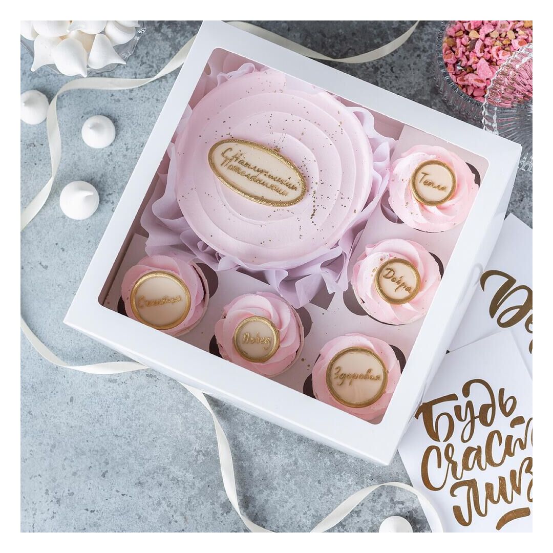 Бенто торт и капкейки - набор "Пожелание", изображение 4