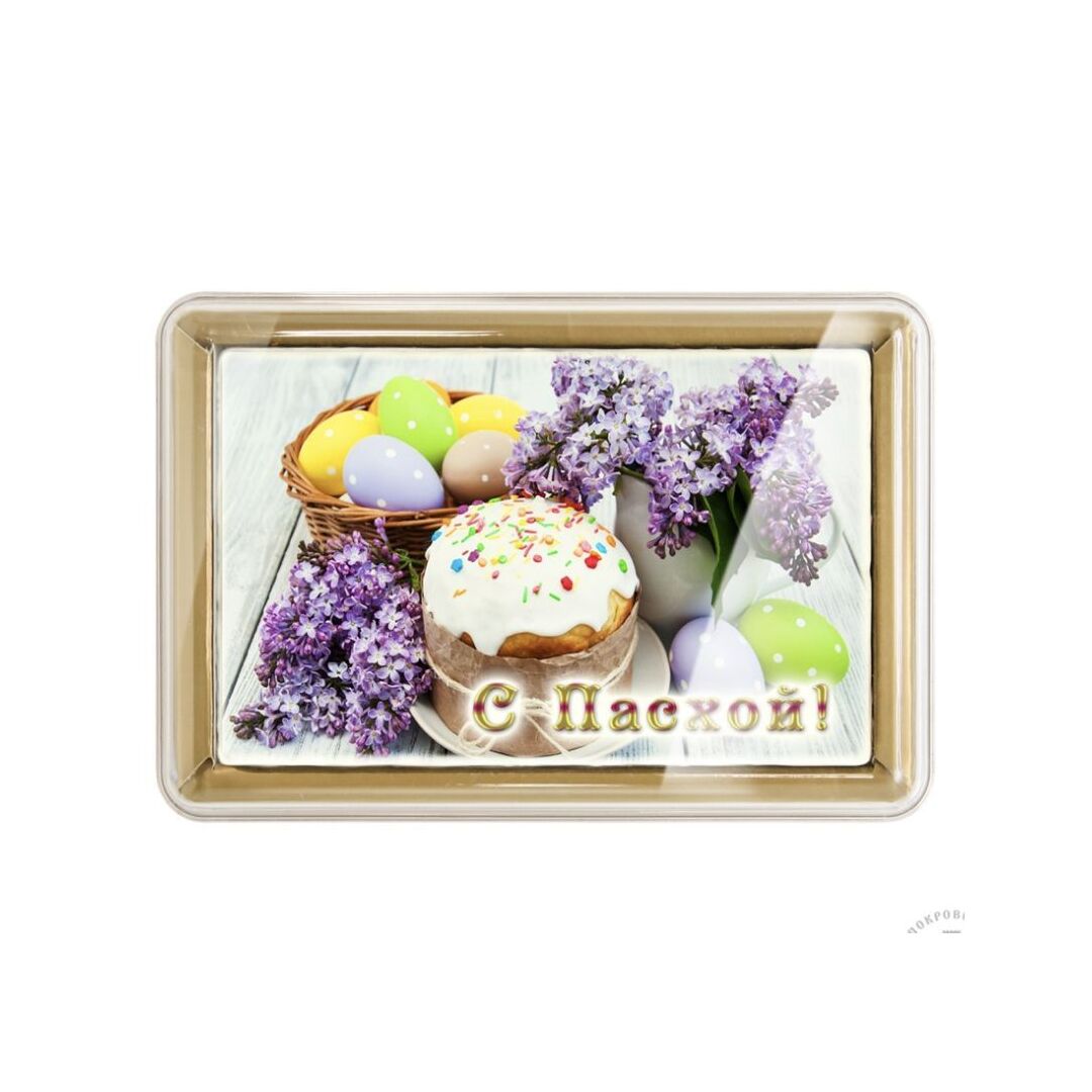 Подарочный Покровский пряник Христос воскресе с Пасхой в прозрачной пластиковой упаковке 140 гр, изображение 3