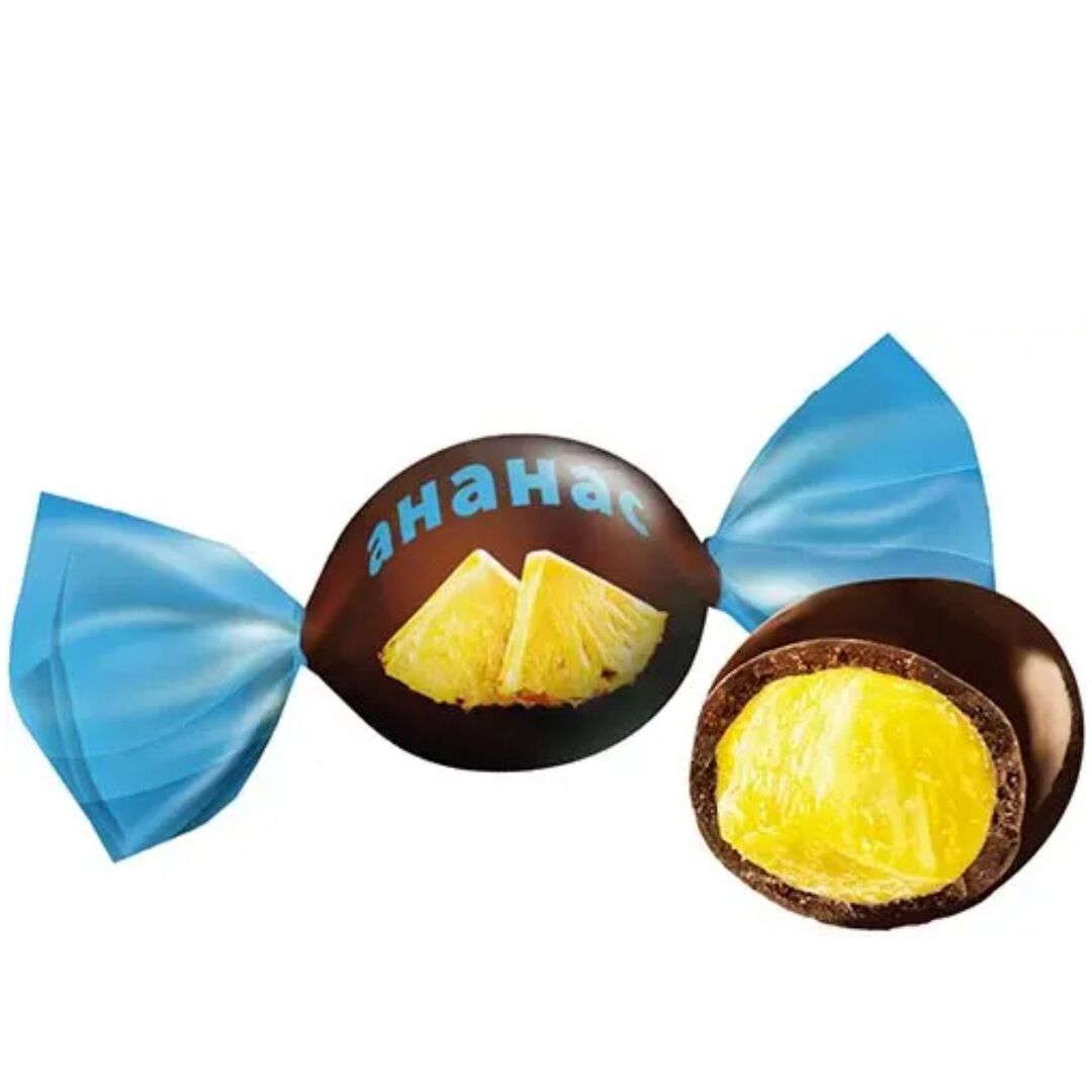 Конфеты ананас в шоколаде "Ананас Денисович" КДВ 500гр, изображение 3