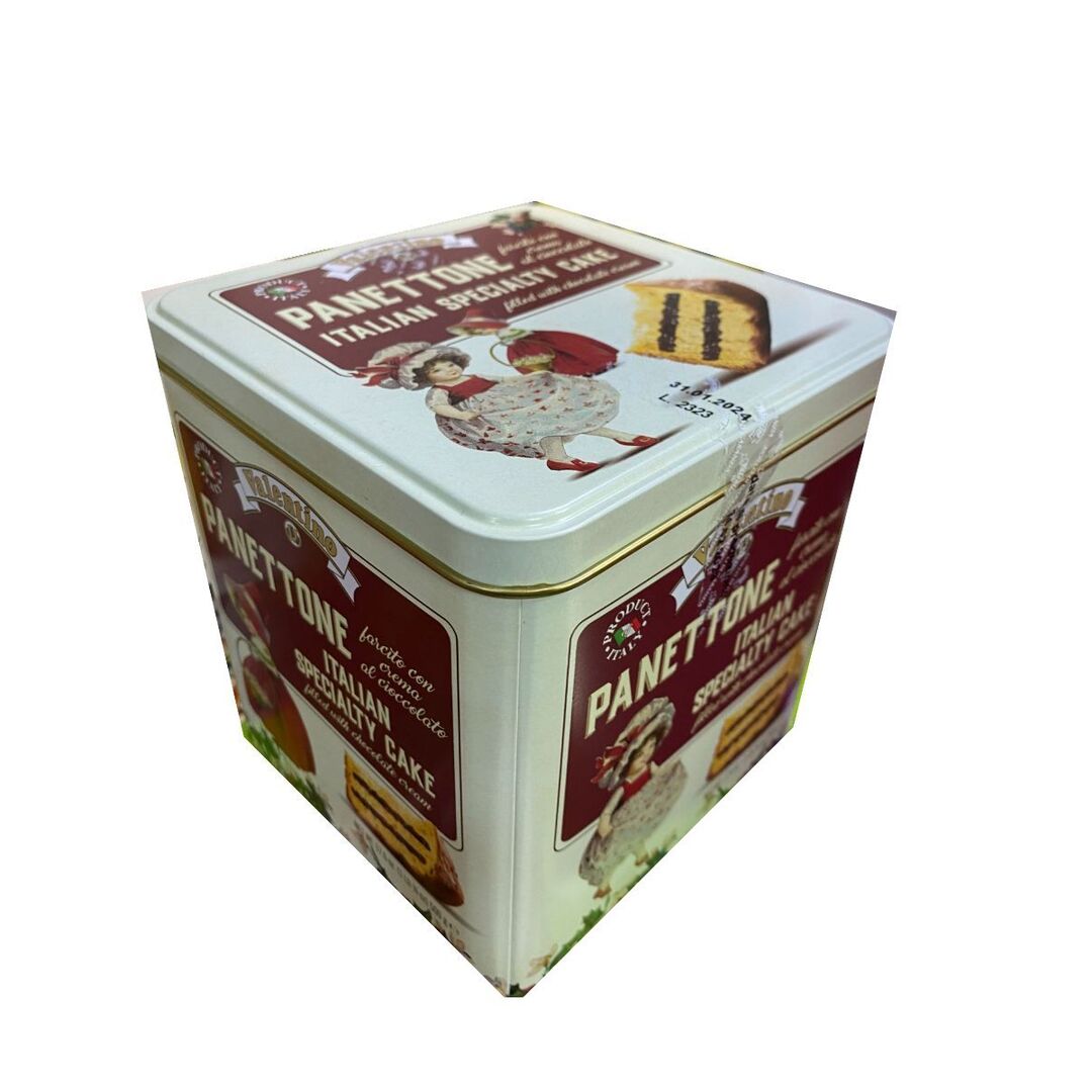 Кулич (кекс) Панеттоне VALENTINO Panettone с шоколадным кремом ж/банка 500г Италия, изображение 3