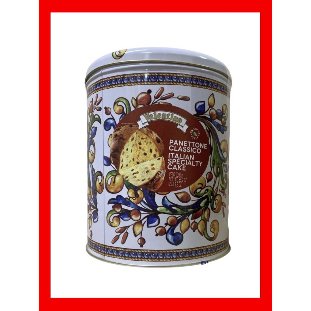 Кулич ( кекс) Panettone с изюмом и цукатами Valentino 1000 гр в жестяной банке Италия