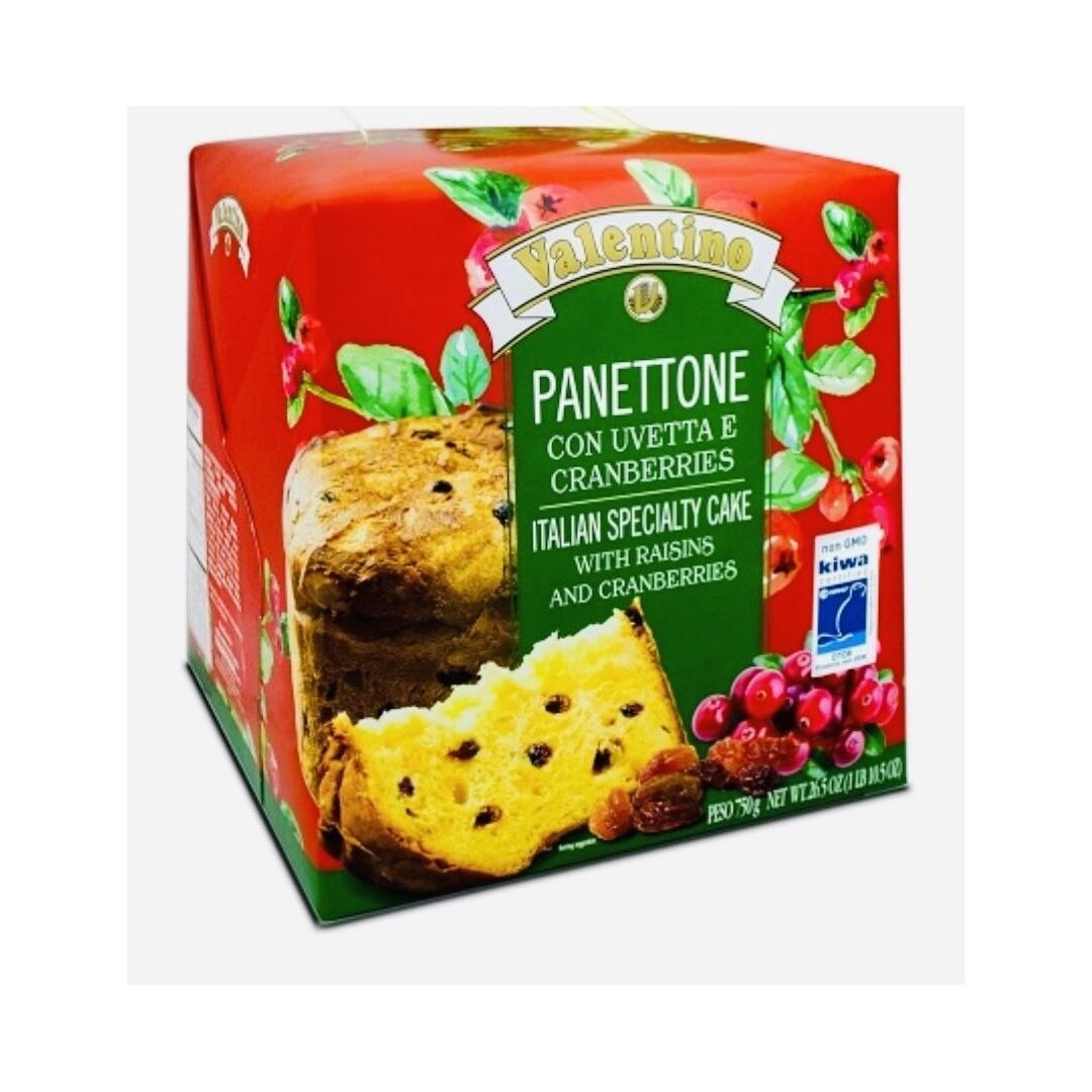Кулич (Кекс) Panettone VALENTINO с изюмом и клюквой 750гр Италия
