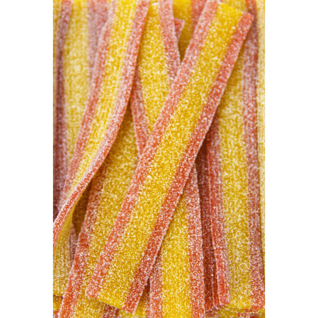 Мармелад жевательный DAMLA Банан-Клубника (бокс 300гр) конфеты Tayas. Кислые ленточки в обсыпке, халяль., изображение 12