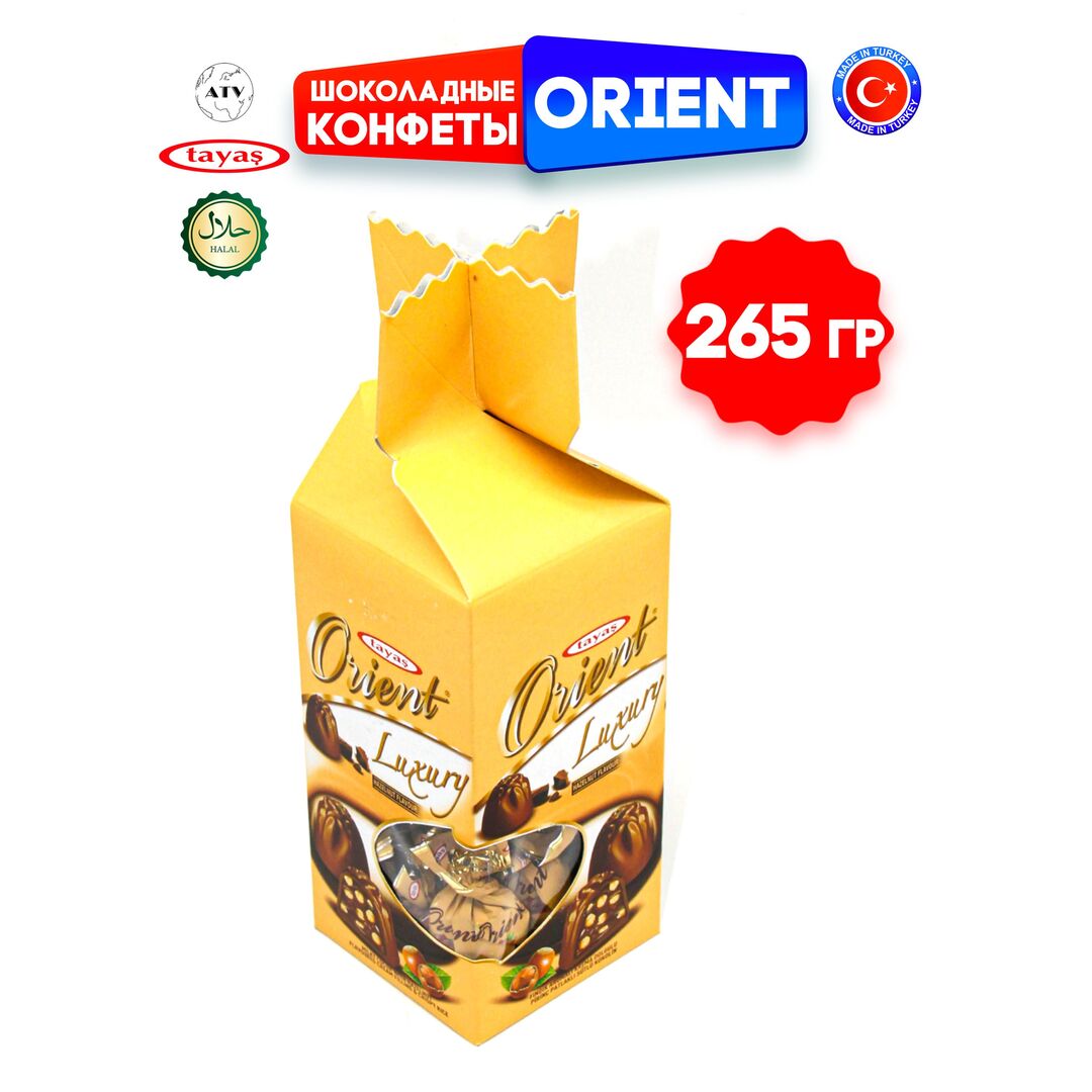 Шоколадные конфеты Orient со сливочно-ореховым кремом и хрустящими криспи, 265г, изображение 2