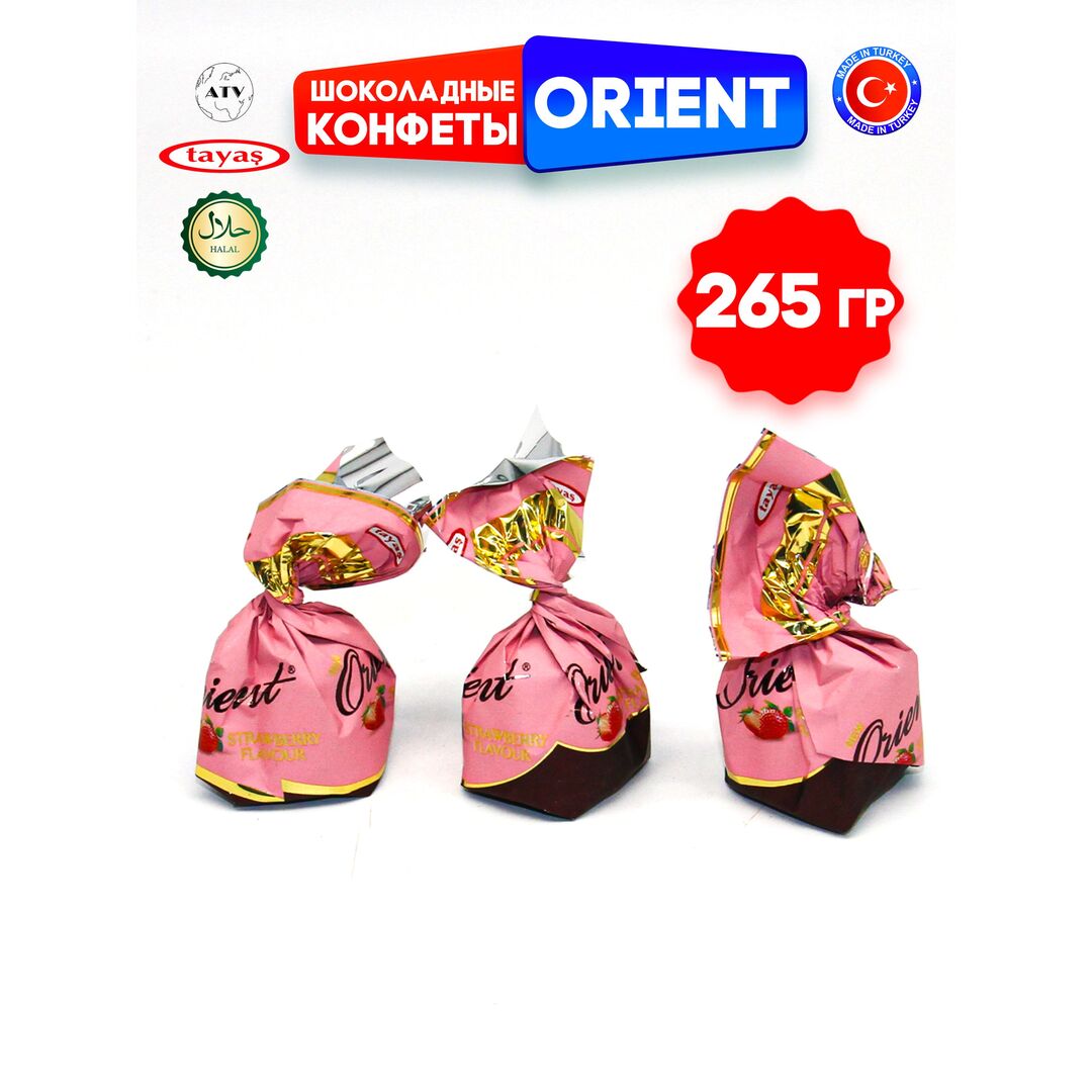 Шоколадные конфеты Orient со сливочно-клубничным кремом и хрустящими криспи, 265г, изображение 12