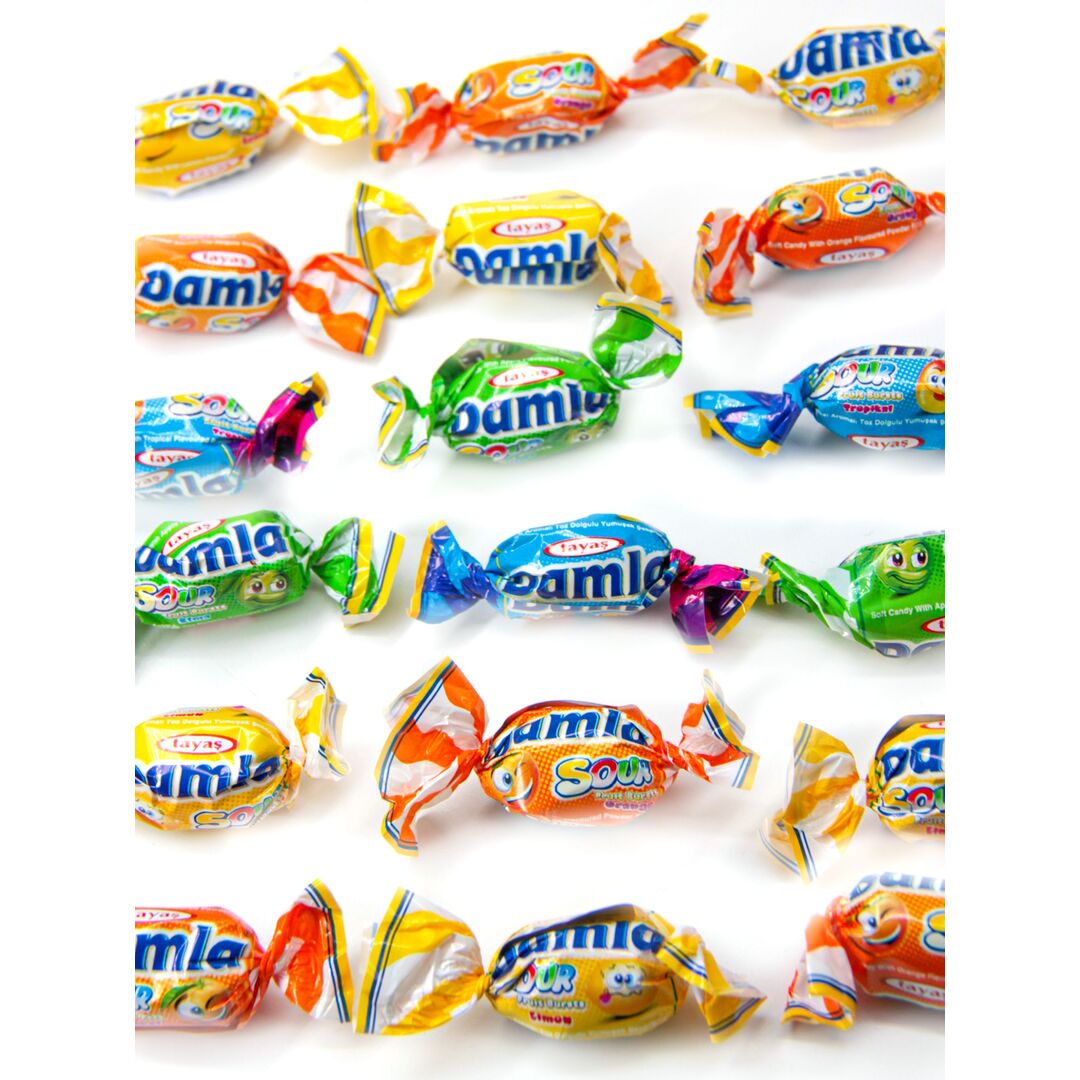 Жевательные конфеты Damla Sour Fr ассорти с кислой начинкой, 1 кг, изображение 5