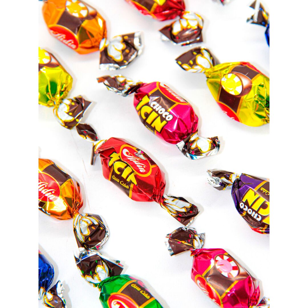 Конфеты 7 CIN CHOCO, Ириски с фруктовой начинкой, покрытые шоколадной глазурью, 7 вкусов, 1 кг (Иран), изображение 3