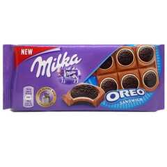 Шоколад Milka Oreo sandwich 92 гр с печеньем