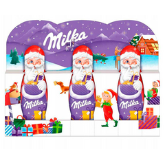Молочный шоколад Милка Xmas Santa 45г шоколадные фигурки (3х15г) шоколадные фигурки, Milka