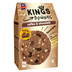 Овсяное печенье KINGS SOFT с кофе и кусочками шоколада 180 г, ALLATINI