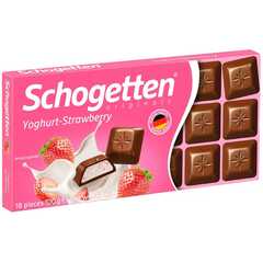 Молочный шоколад Schogetten (Шогеттен) Yoghurt Strawberry клубнично-йогуртовая начинка 100 гр