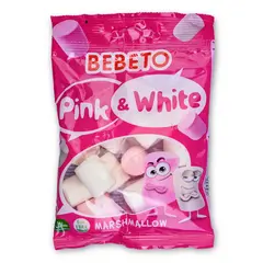 Маршмеллоу Bebeto Pink&White со вкусом ванили и клубники 135г, Турция