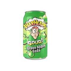 Газированный напиток Warheads SOUR! Green Apple Soda , содовая со вкусом яблока 355мл, США
