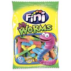 Жевательный мармелад Fini Jelly Worms червячки в сахаре Тутти Фрутти 90 г, Испания