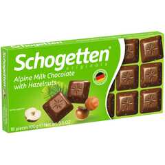 Молочный шоколад Schogetten (Шогеттен) Alpene Milk with Hazelnut с фундуком 100 гр