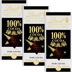 Шоколад LINDT EXCELLENCE Горький 100% Какао 50г 3штуки