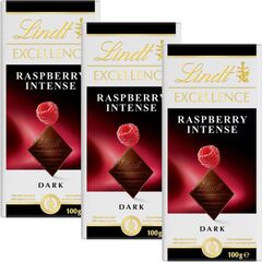 Шоколад LINDT EXCELLENCE Темный с Малиной (Франция) 100г 3штуки