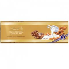 Шоколад LINDT GOLD Молочный с Цельным Миндалем 300г (Франция)