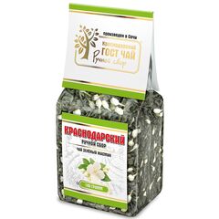 Краснодарский чай Ручной сбор 100гр зеленый крупнолистовой с бутонами Жасмина